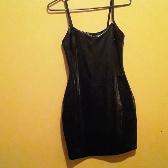Pleather black mini dress - Picture 1 of 8